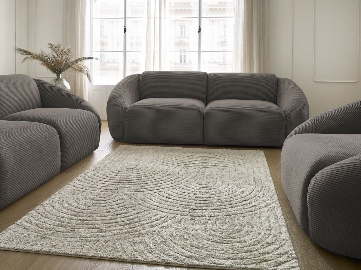 Vaste rechte bankstel 3 + 2 plaatsen + TINA corduroy fauteuil