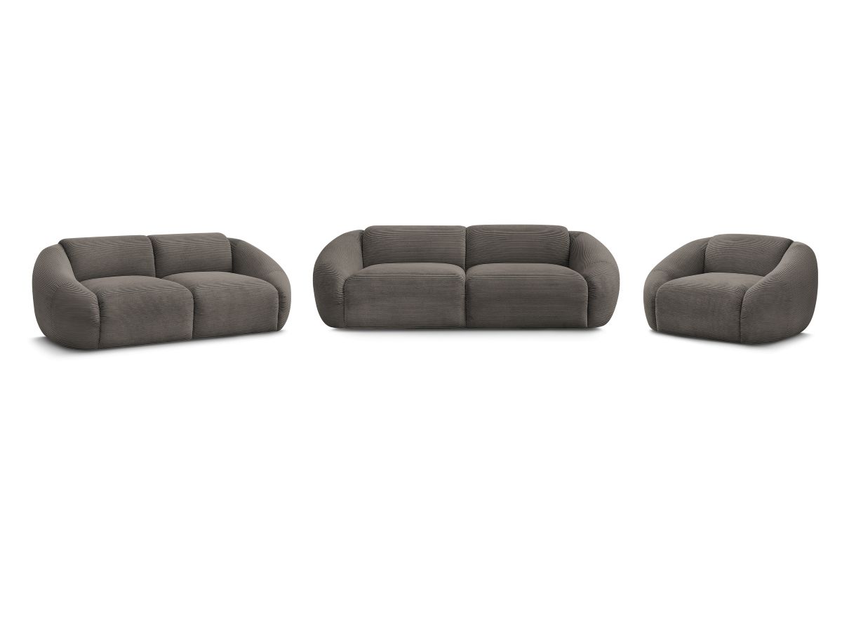 Vaste rechte bankstel 3 + 2 plaatsen + TINA corduroy fauteuil