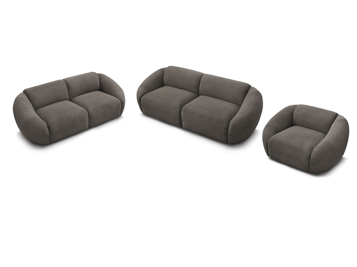 Vaste rechte bankstel 3 + 2 plaatsen + TINA corduroy fauteuil