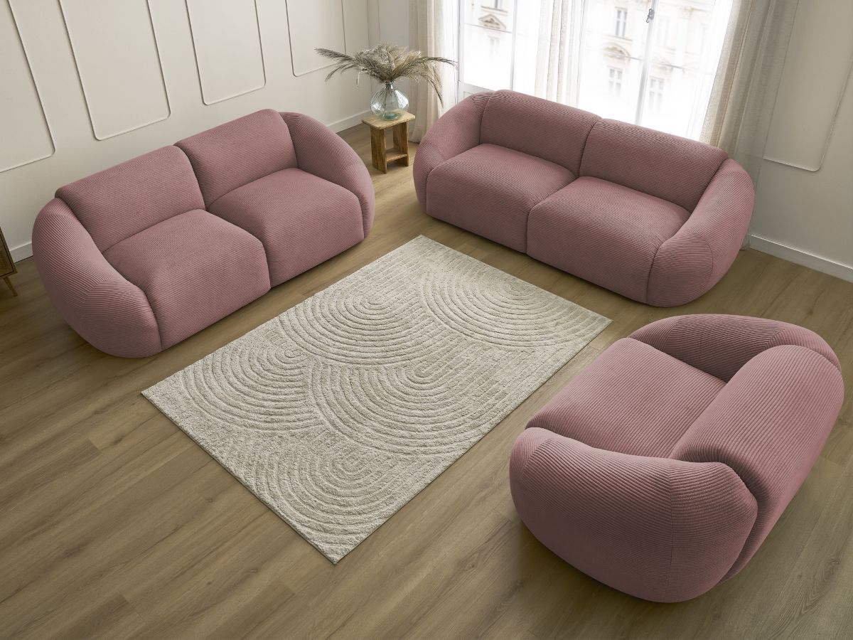 Vaste rechte bankstel 3 + 2 plaatsen + TINA corduroy fauteuil