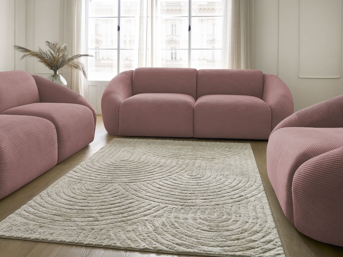 Vaste rechte bankstel 3 + 2 plaatsen + TINA corduroy fauteuil
