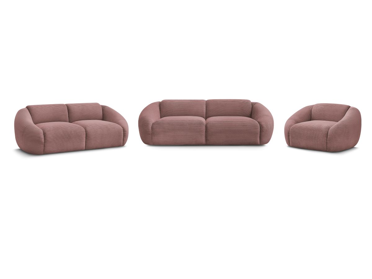 Vaste rechte bankstel 3 + 2 plaatsen + TINA corduroy fauteuil