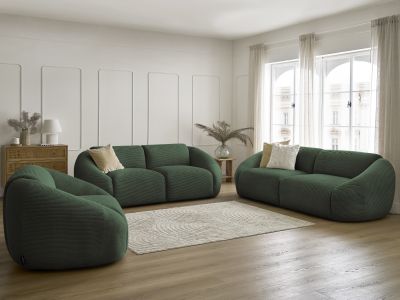 Ensemble canapé droit fixe 3 + 2 places + fauteuil TINA velours côtelé
