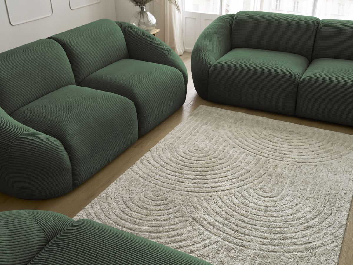 Vaste rechte bankstel 3 + 2 plaatsen + TINA corduroy fauteuil
