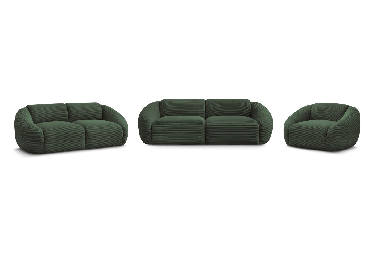 Vaste rechte bankstel 3 + 2 plaatsen + TINA corduroy fauteuil