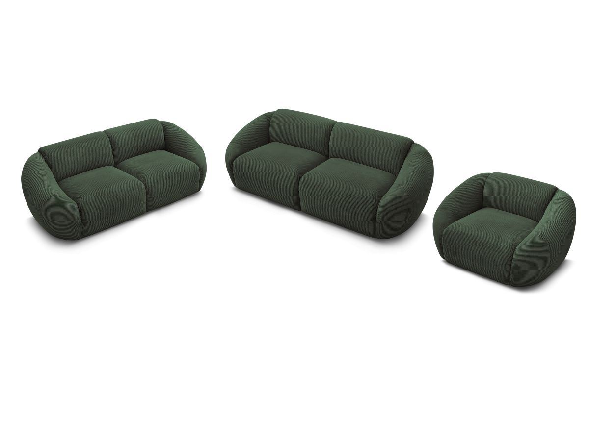 Vaste rechte bankstel 3 + 2 plaatsen + TINA corduroy fauteuil