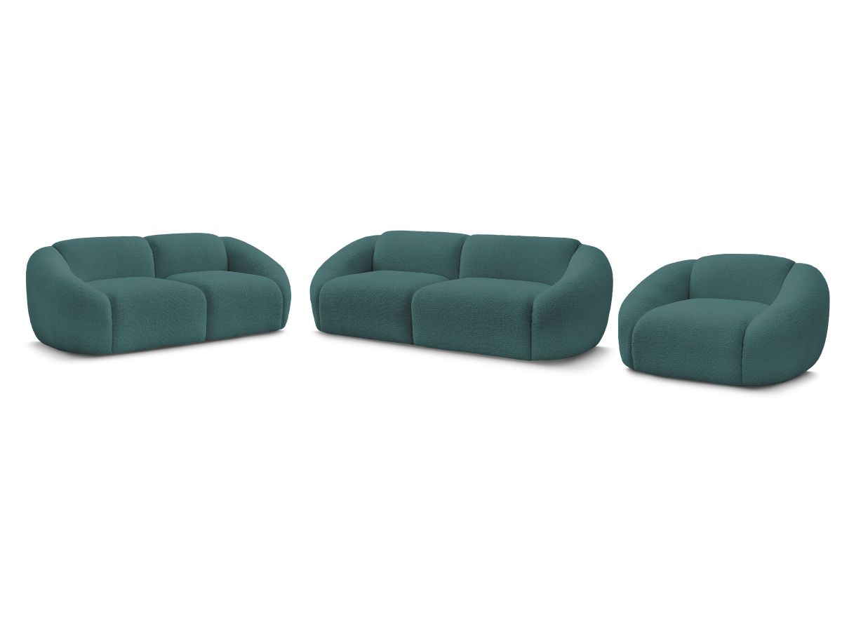 Vaste rechte bankset 3 + 2 zitplaatsen + TINA fauteuil in badstof