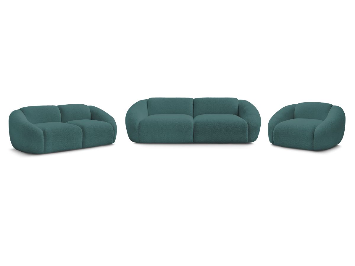 Vaste rechte bankset 3 + 2 zitplaatsen + TINA fauteuil in badstof