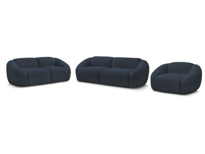 Ensemble canapé droit fixe 3 + 2 places + fauteuil TINA tissu bouclette