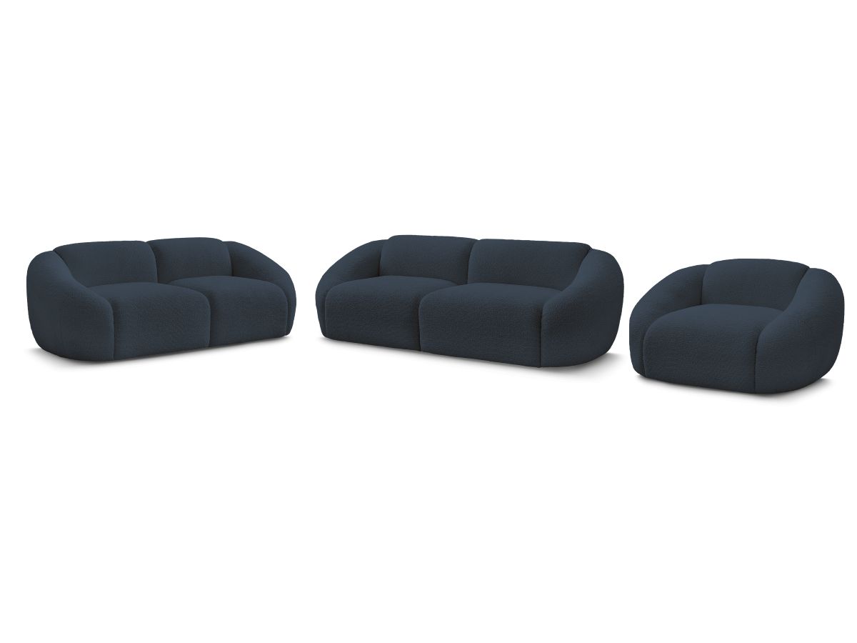 Vaste rechte bankset 3 + 2 zitplaatsen + TINA fauteuil in badstof