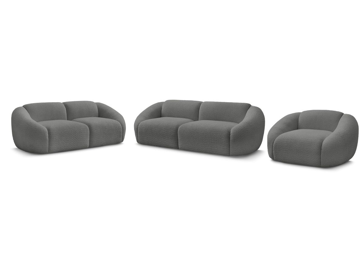 Vaste rechte bankset 3 + 2 zitplaatsen + TINA fauteuil in badstof