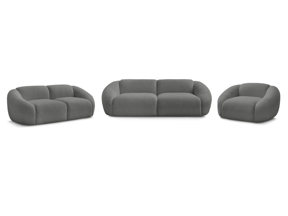 Vaste rechte bankset 3 + 2 zitplaatsen + TINA fauteuil in badstof