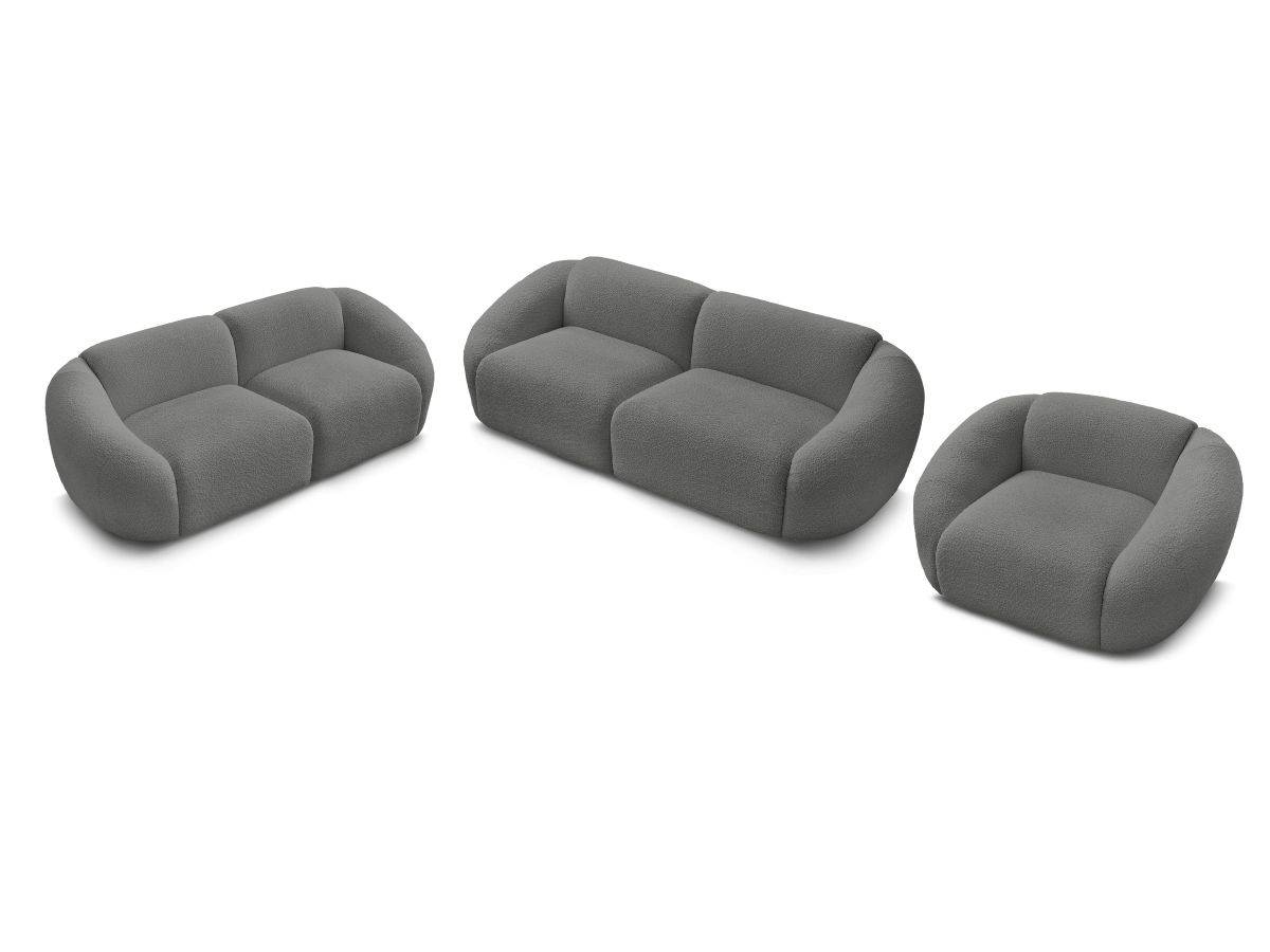 Vaste rechte bankset 3 + 2 zitplaatsen + TINA fauteuil in badstof
