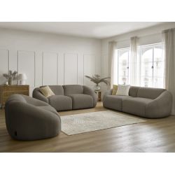 Stała sofa prosta 3 + 2-osobowa + fotel TINA w tkaninie bouclette