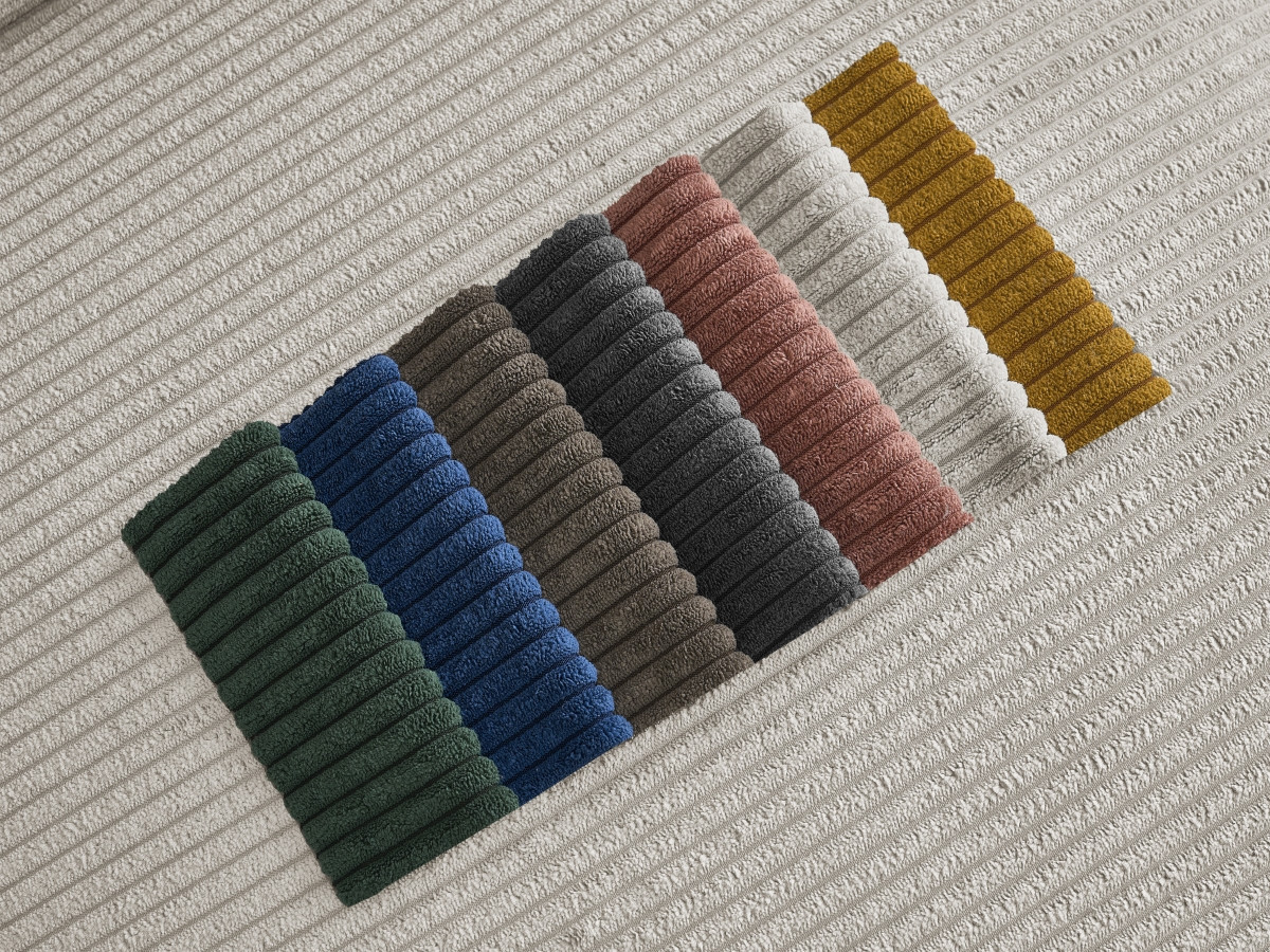 Canapé d'angle fixe EVEREST tissu chiné - Orange - Angle droit - 10 coussins