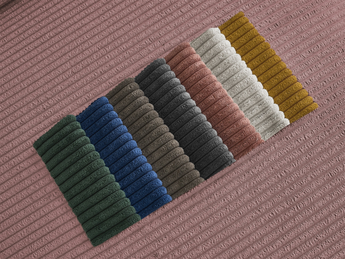 Vaste rechte bankstel 3 + 2 plaatsen + TINA corduroy fauteuil
