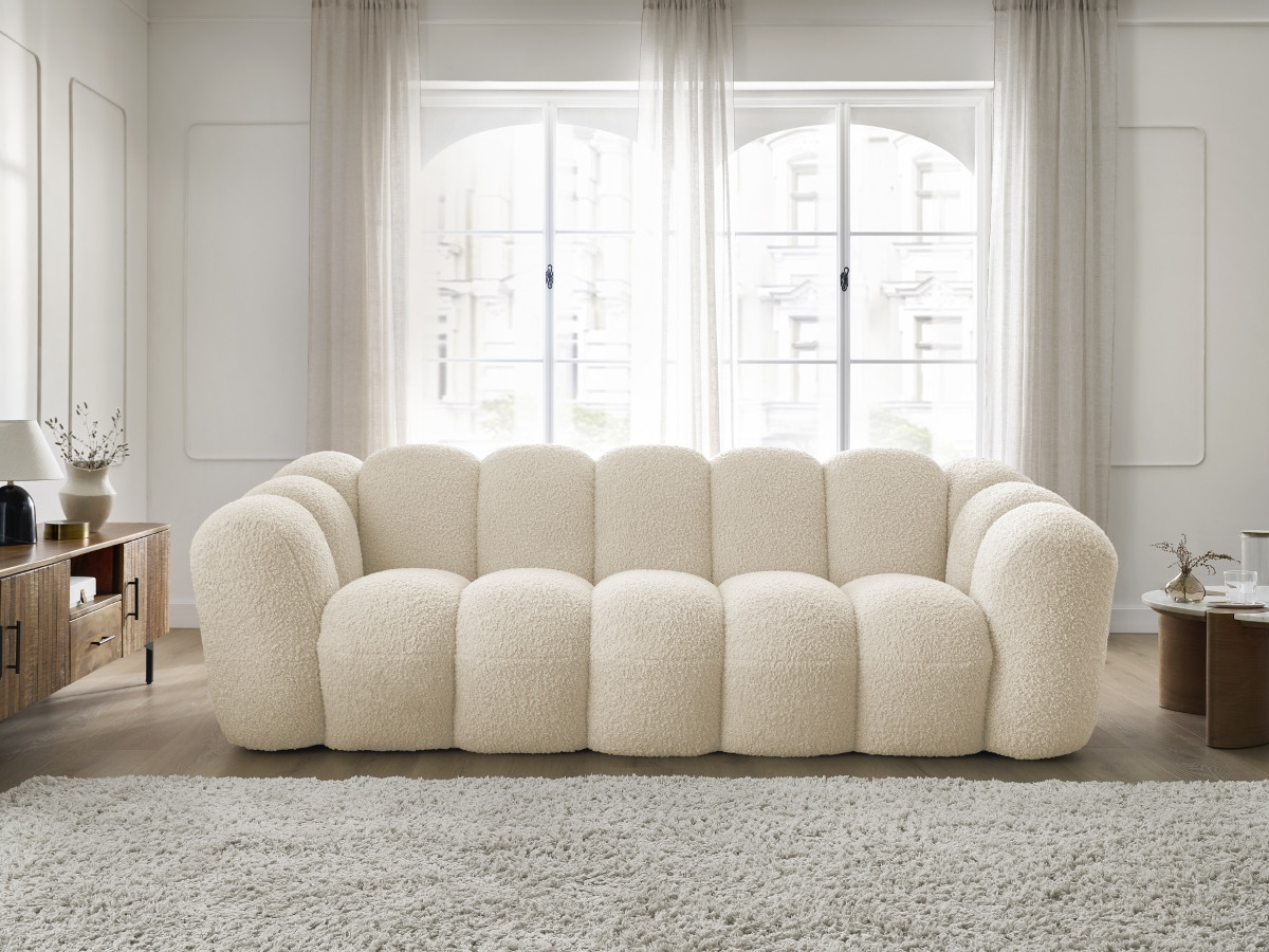 Canapé droit 3 places HIPPOLYTE beige — vue 6