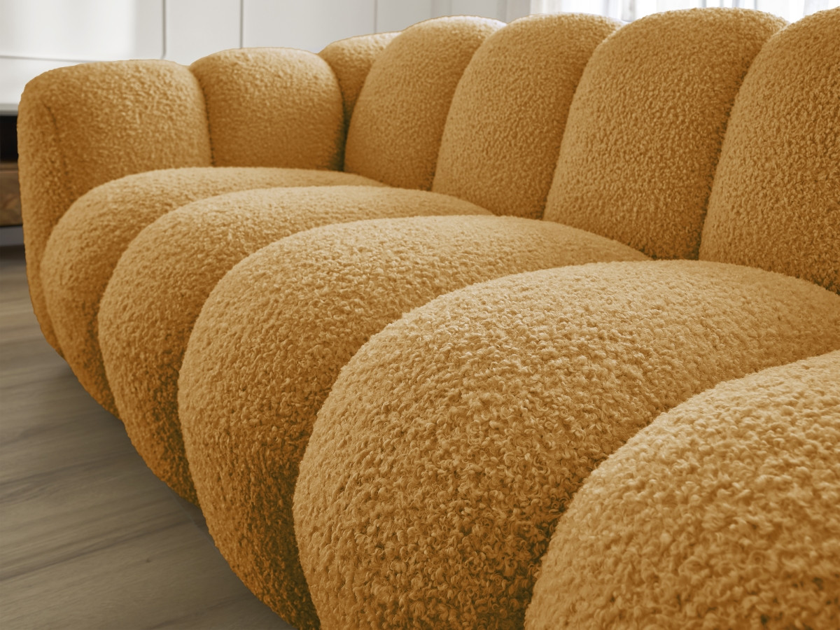 HIPPOLYTE vaste 3-zits rechte bank