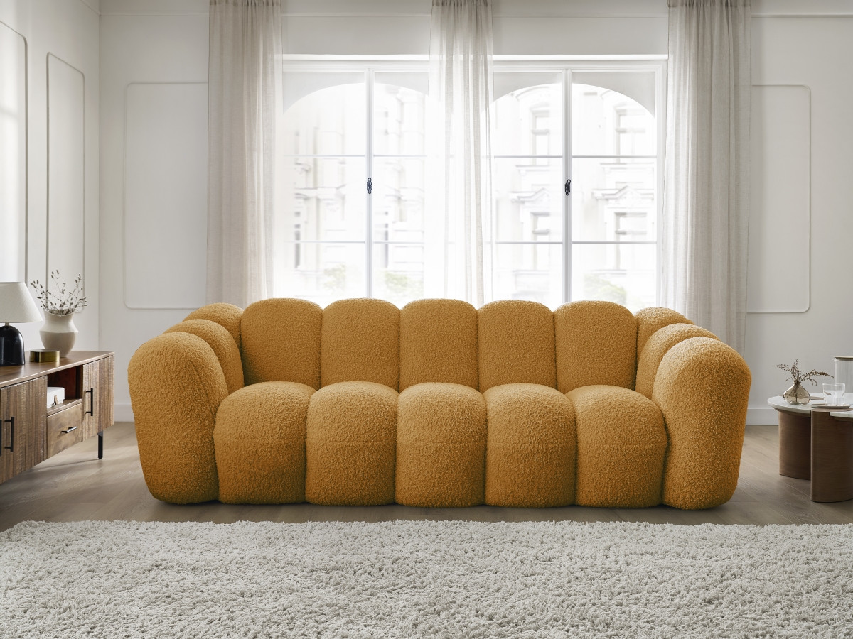 Canapé droit 3 places HIPPOLYTE jaune — vue 6