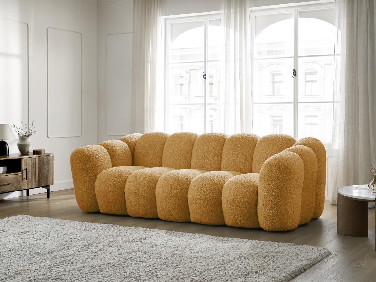 Canapé droit 3 places HIPPOLYTE jaune — vue 5