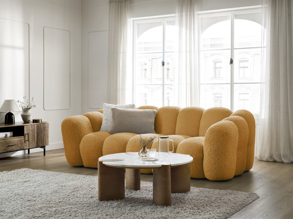 HIPPOLYTE vaste 3-zits rechte bank