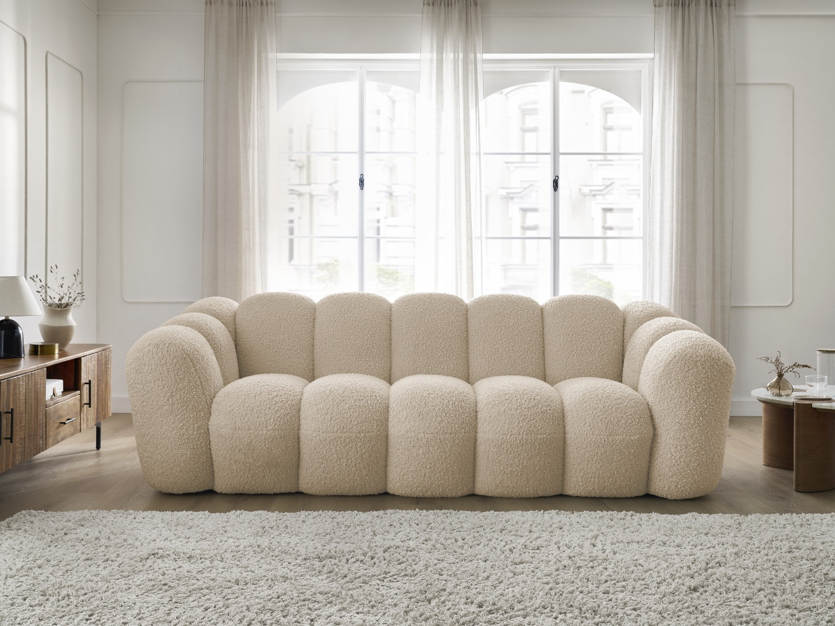 Canapé droit 3 places HIPPOLYTE beige — vue 6