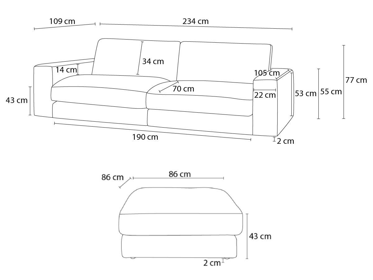 Canapé d'angle fixe EVEREST tissu chiné - Orange - Angle droit - 10 coussins
