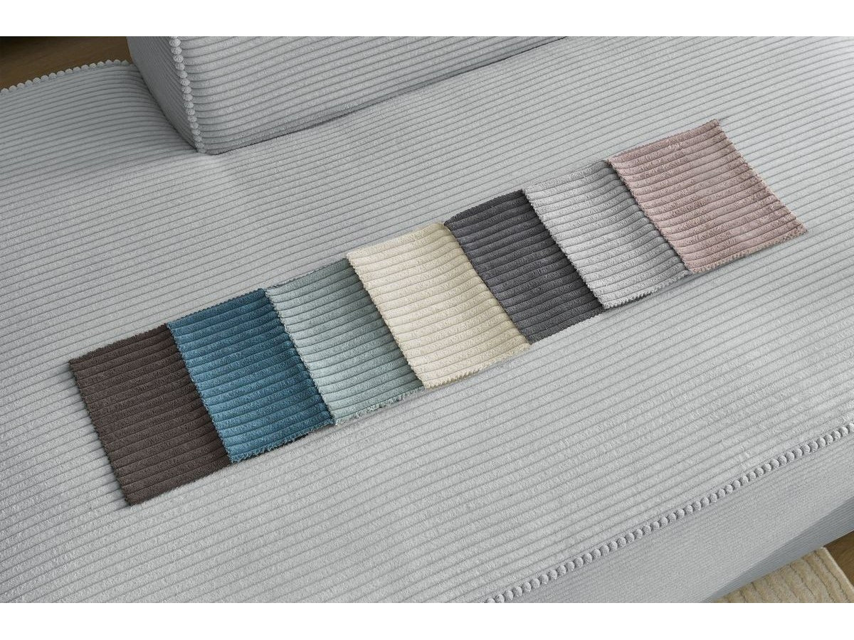 Canapé d'angle fixe MEGEVE tissu velours côtelé
