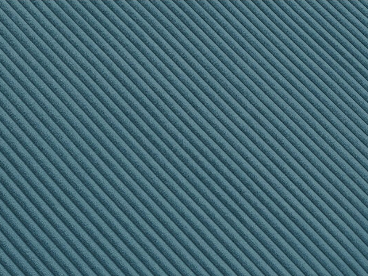 Canapé d'angle fixe modulable MEGEVE tissu velours côtelé avec 1 chauffeuse et 1 pouf