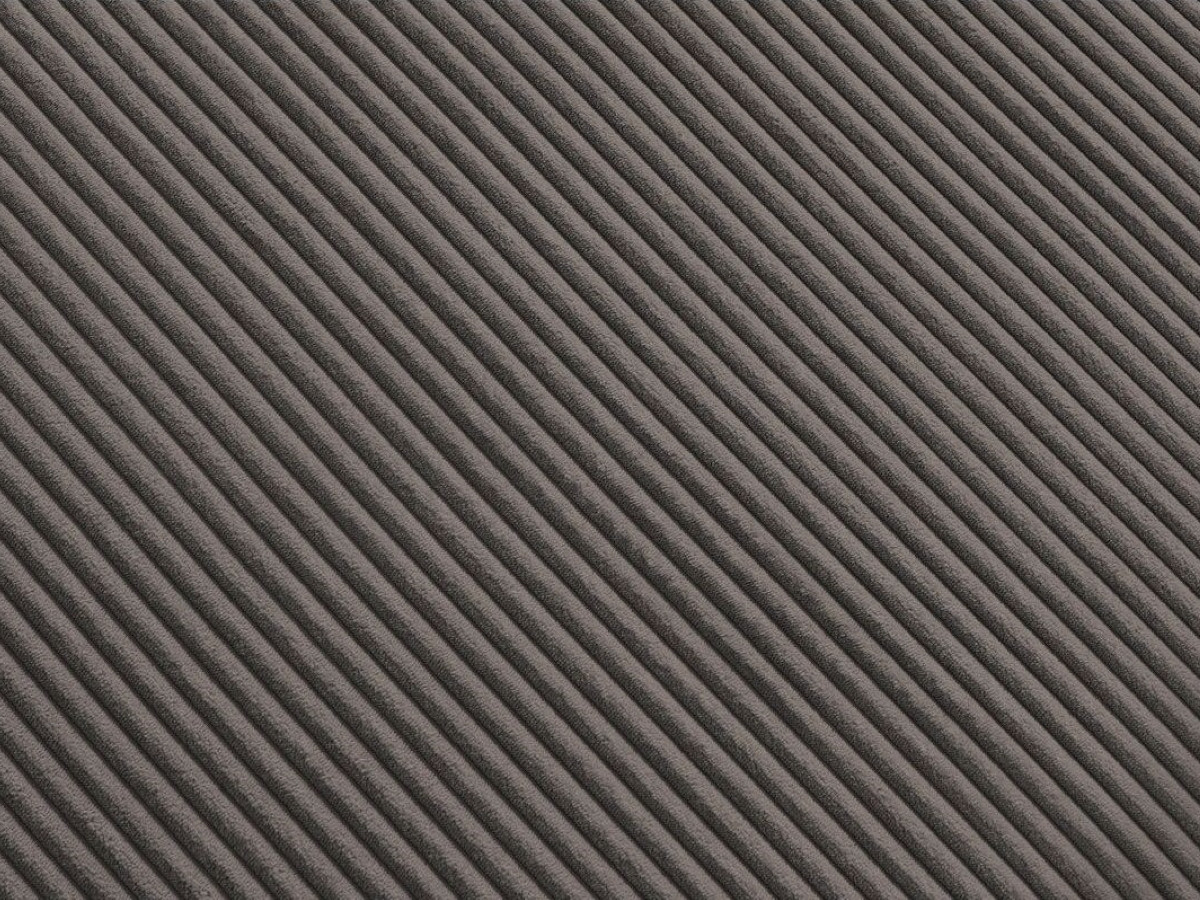 Canapé d'angle fixe modulable MEGEVE tissu velours côtelé avec 1 chauffeuse et 1 pouf