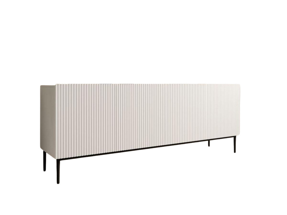 KASHA set met 200 cm tv-meubel met nis + 200 cm 4-deurs dressoir + salontafel met zwarte poten