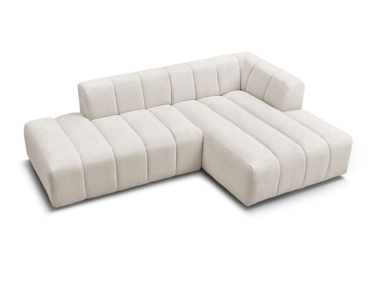 Canapé d'angle fixe modulable ANNECY tissu bouclette