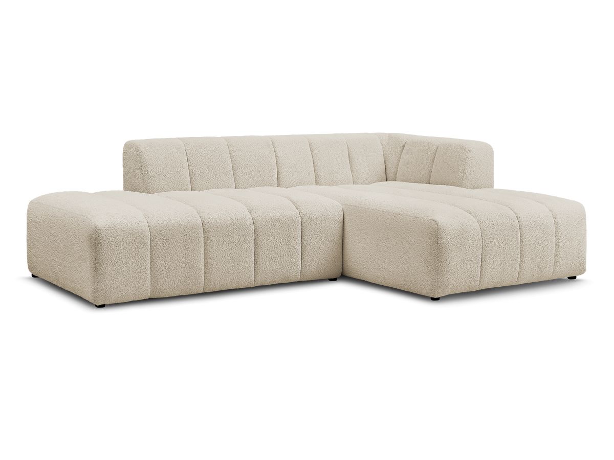 Canapé d'angle fixe modulable ANNECY tissu bouclette