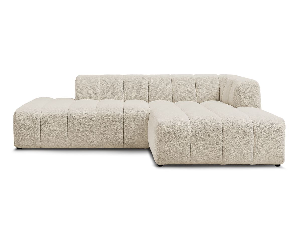 Canapé d'angle fixe modulable ANNECY tissu bouclette