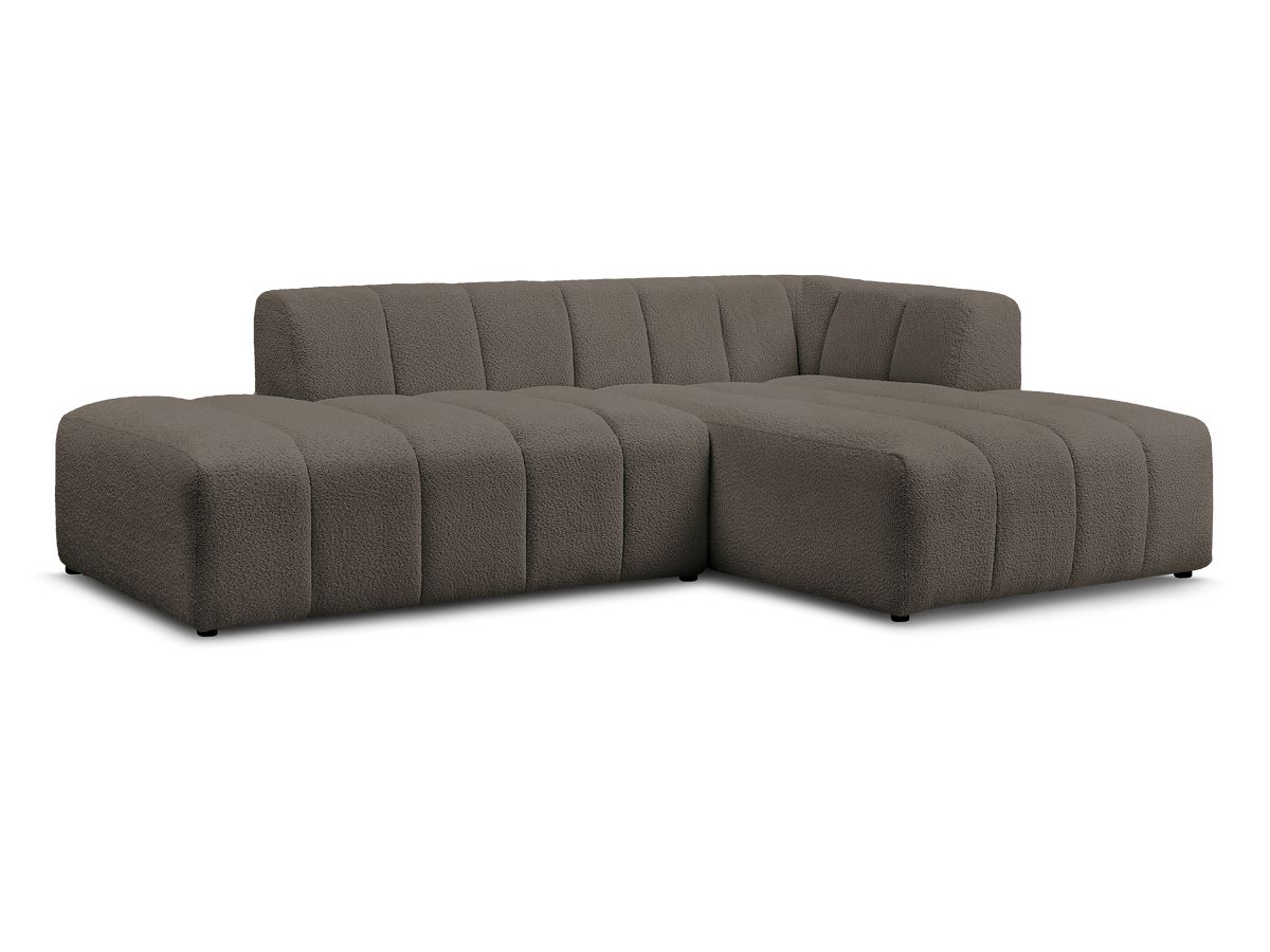 Canapé d'angle fixe modulable ANNECY tissu bouclette