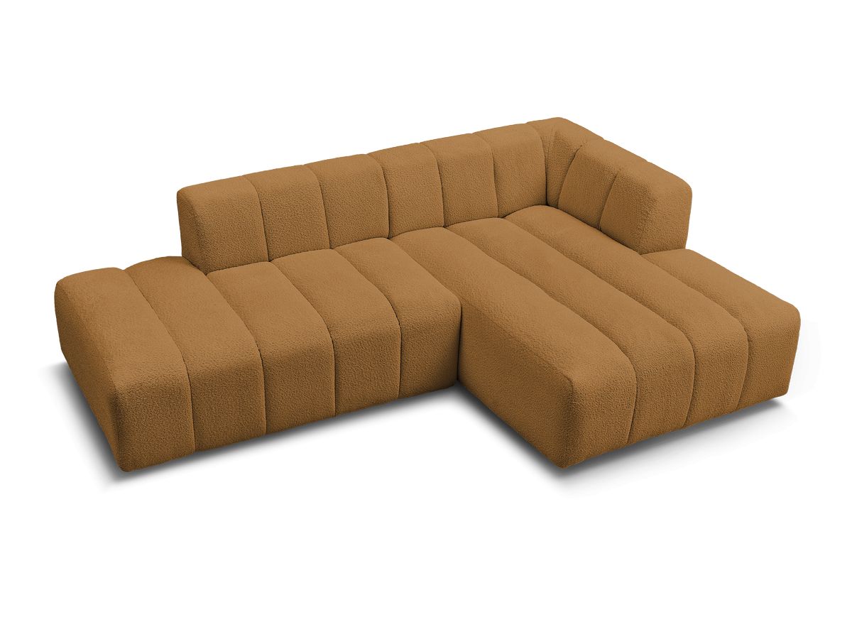 Canapé d'angle fixe modulable ANNECY tissu bouclette