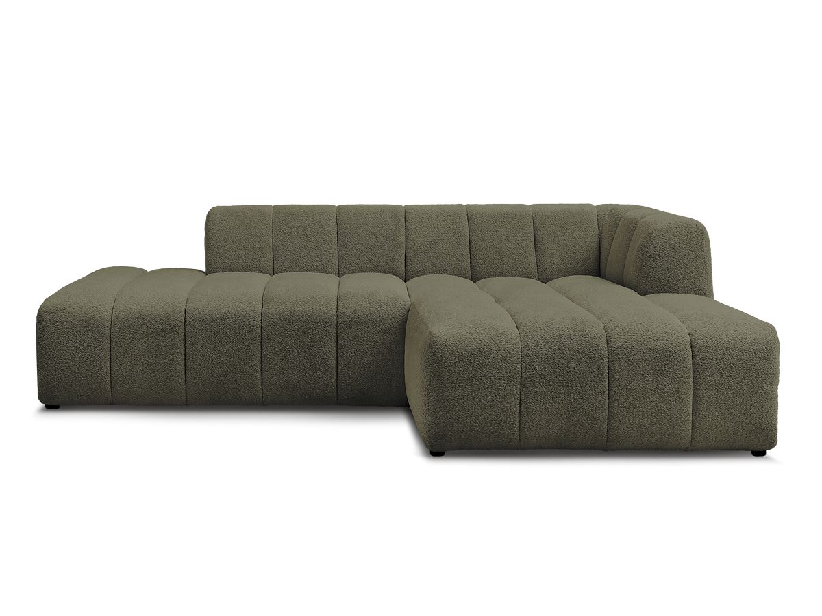Canapé d'angle fixe modulable ANNECY tissu bouclette