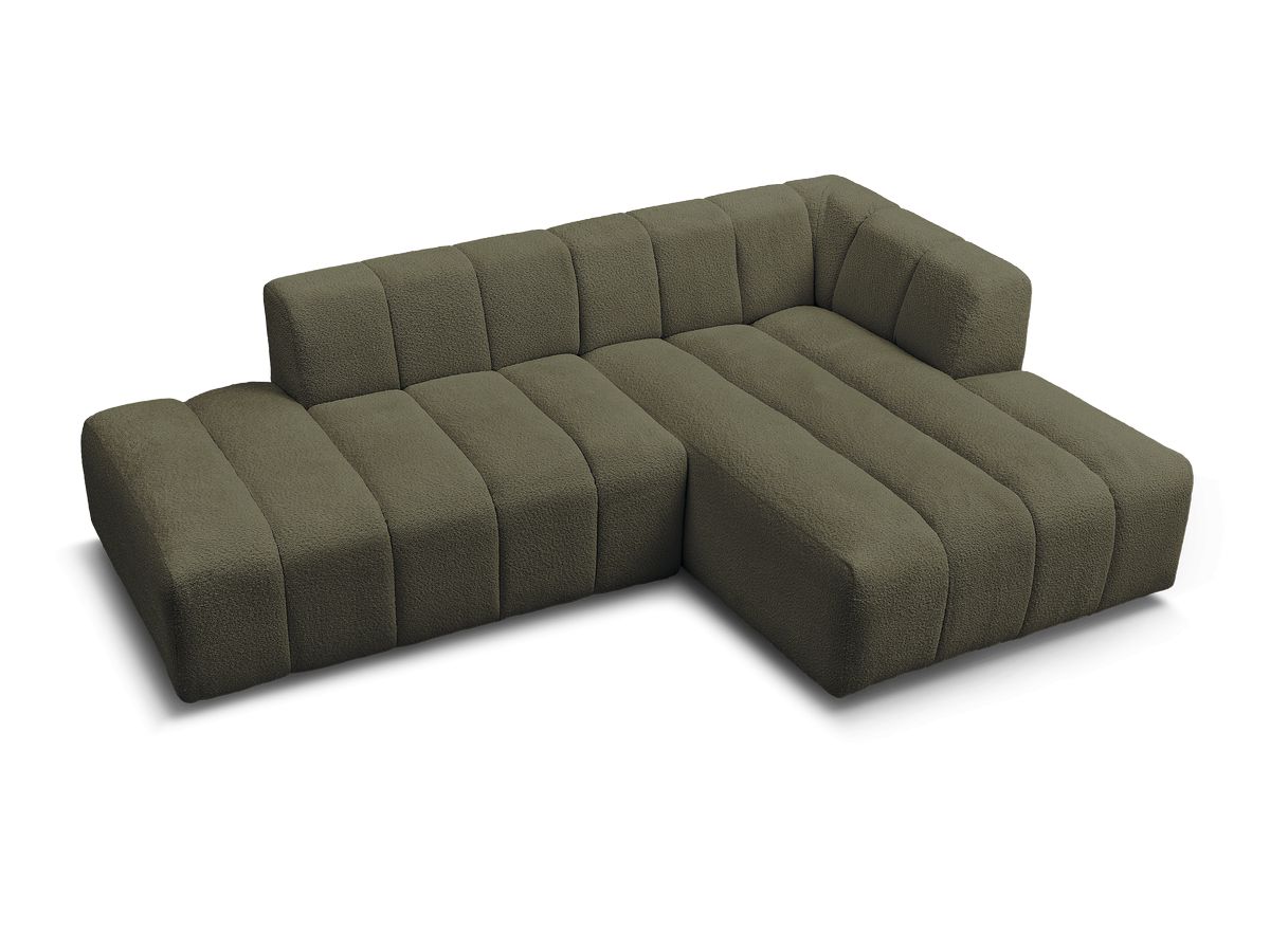 Canapé d'angle fixe modulable ANNECY tissu bouclette