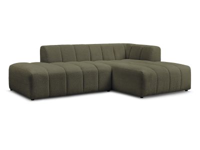 Canapé d'angle fixe modulable ANNECY tissu bouclette