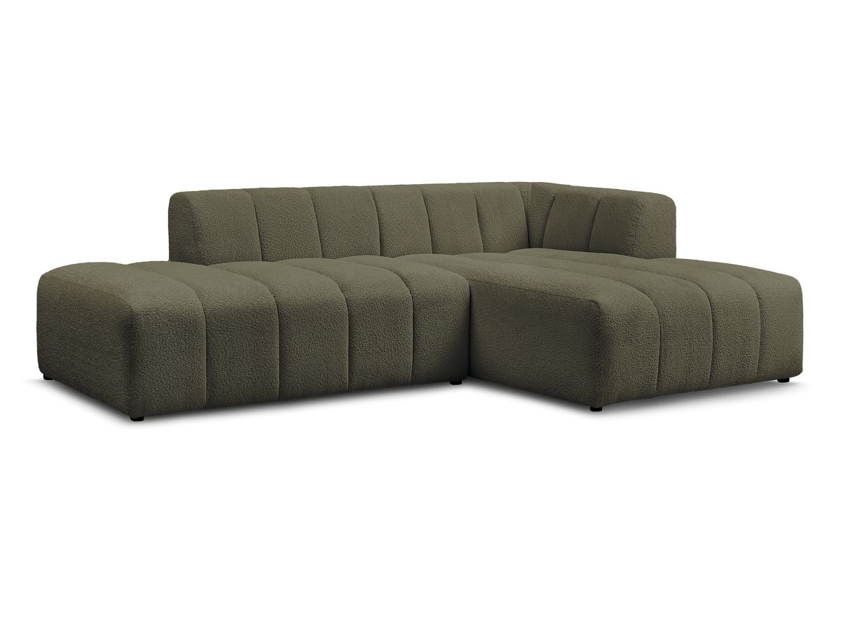 Canapé d'angle fixe modulable ANNECY tissu bouclette