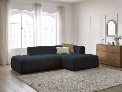 Canapé d'angle fixe modulable ANNECY tissu bouclette