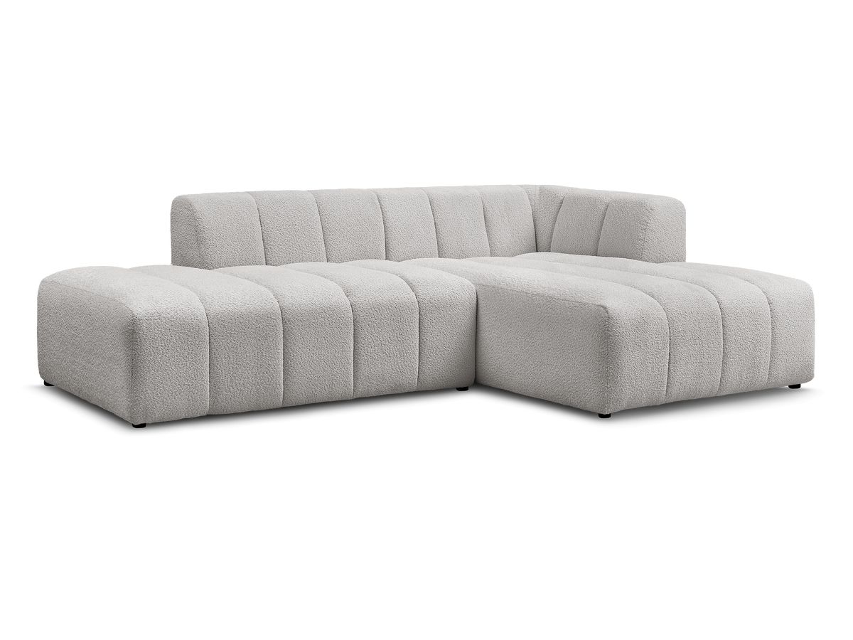 Canapé d'angle fixe modulable ANNECY tissu bouclette