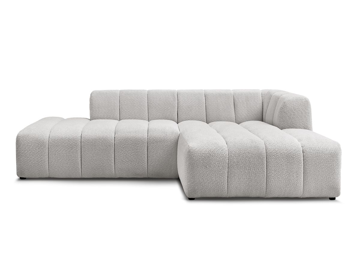 Canapé d'angle fixe modulable ANNECY tissu bouclette