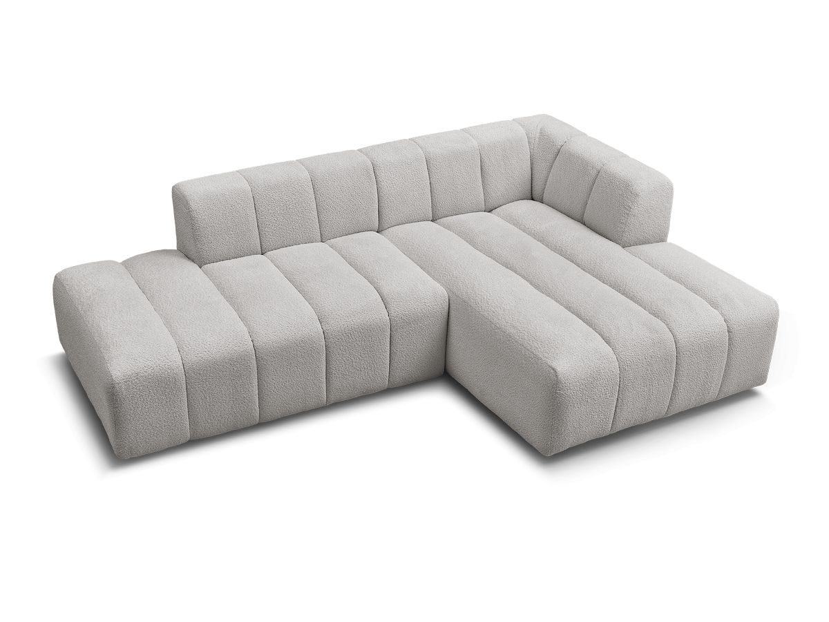 Canapé d'angle fixe modulable ANNECY tissu bouclette
