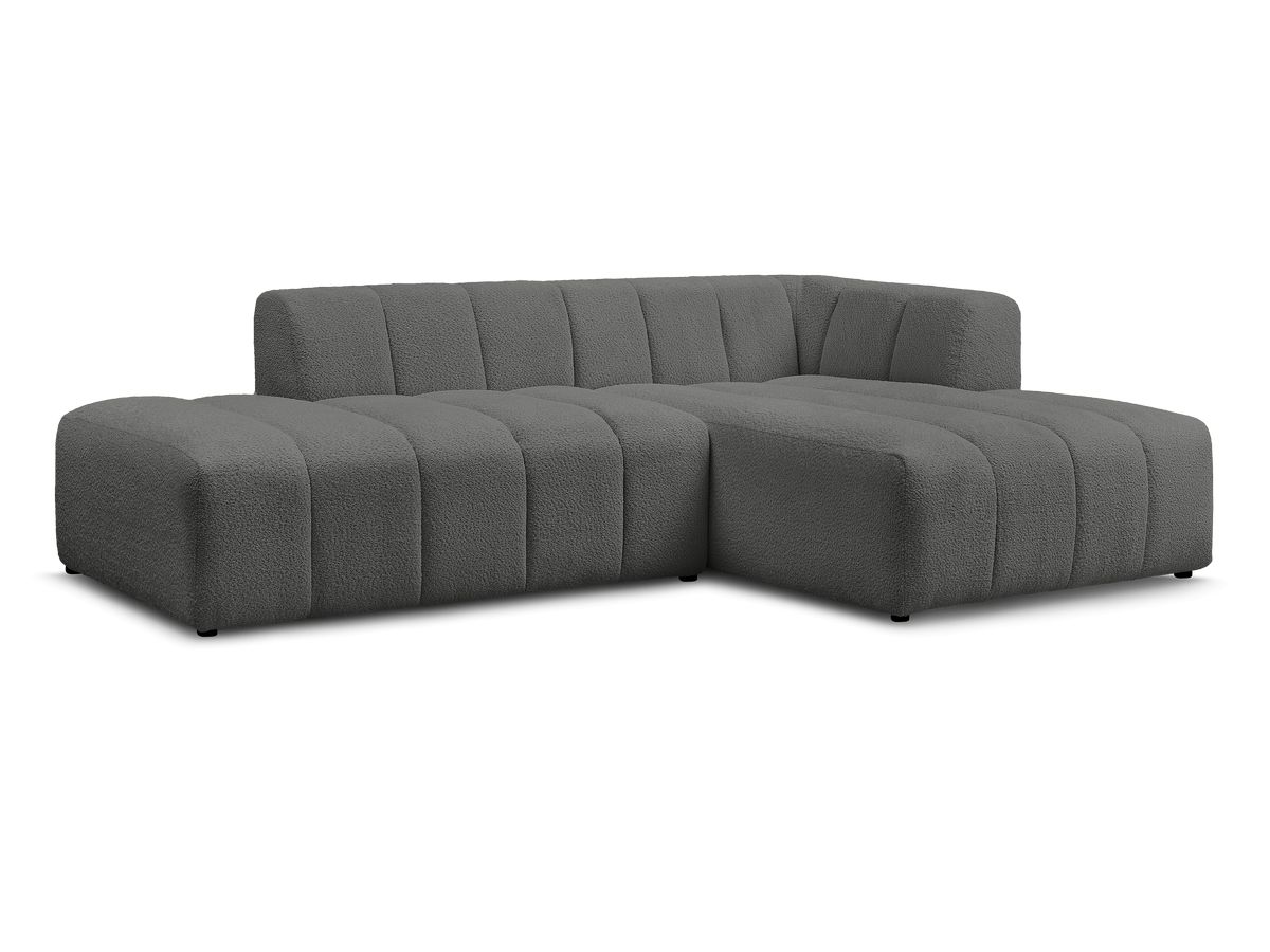 Canapé d'angle fixe modulable ANNECY tissu bouclette