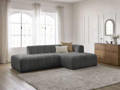 Canapé d'angle fixe modulable ANNECY tissu bouclette