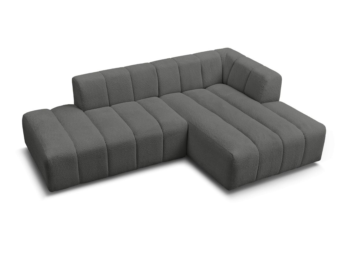Canapé d'angle fixe modulable ANNECY tissu bouclette