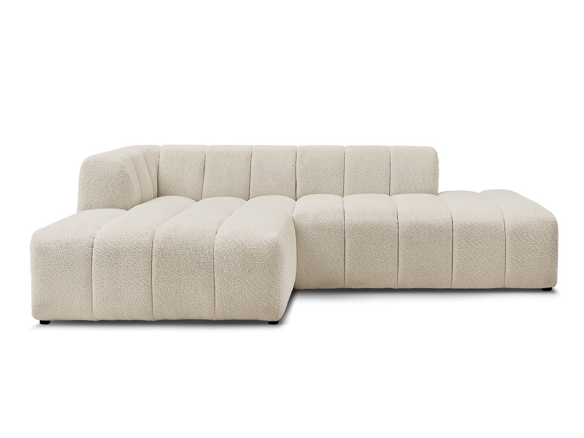 Canapé d'angle fixe modulable ANNECY tissu bouclette