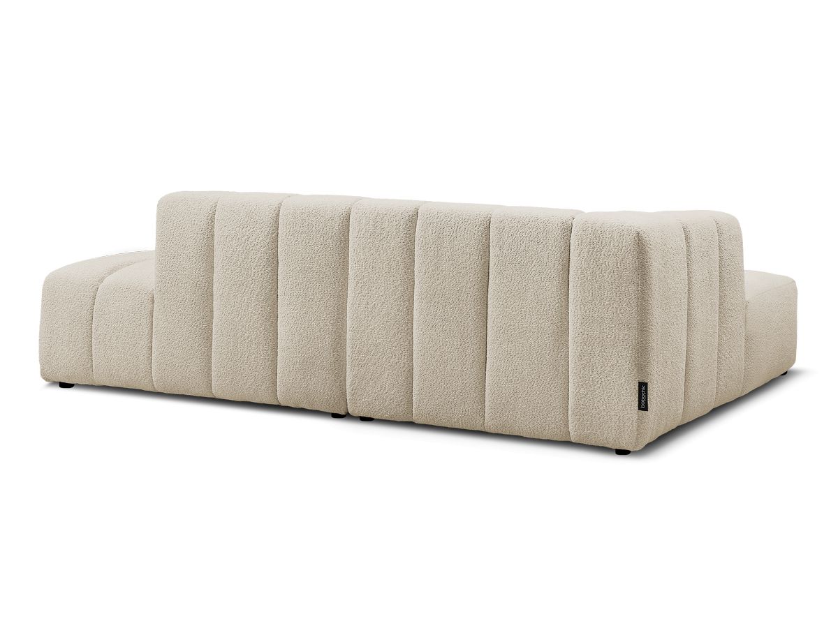 Canapé d'angle fixe modulable ANNECY tissu bouclette