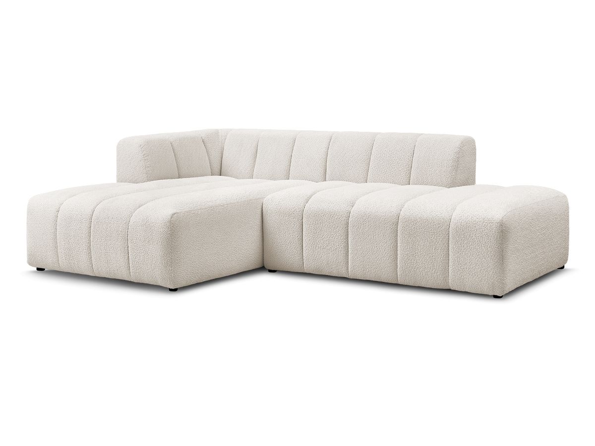 Canapé d'angle fixe modulable ANNECY tissu bouclette
